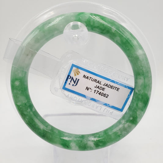 Yingmart 54mm PNJ174062 Certified Natural Color Green Natural Jadeite Jade Bangle Bracelet, Real Gemstone, Vintage Jewelry, Gift for her