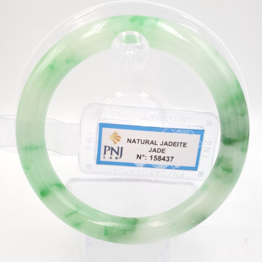 Yingmart 57mm PNJ158437 Certified Natural Color Green Jadeite Jade Bangle Bracelet, Real Gemstone, Vintage Jewelry, Gift for her