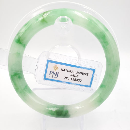 Yingmart 57mm Certified Natural Color Green Jadeite Jade Bangle Bracelet, Real Gemstone, Vintage Jewelry, Gift for her PNJ158432