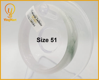 Yingmart 51mm IGG102128684 White Natural Jadeite Jade Bangle, Elegant Princess Bracelet for Female Girlfriend, Vintage Jewelry