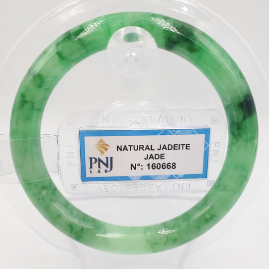 Yingmart 49mm PNJ160668 Certified Natural Color Green Natural Jadeite Jade Bangle Bracelet, Real Gemstone, Vintage Jewelry, Accessories