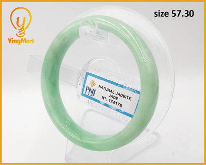 Yingmart 57mm PNJ174176 Certified Natural Color Green Natural Jadeite Bangle Bracelet,Real Gemstone,Jewelry,Accessories Gift for her