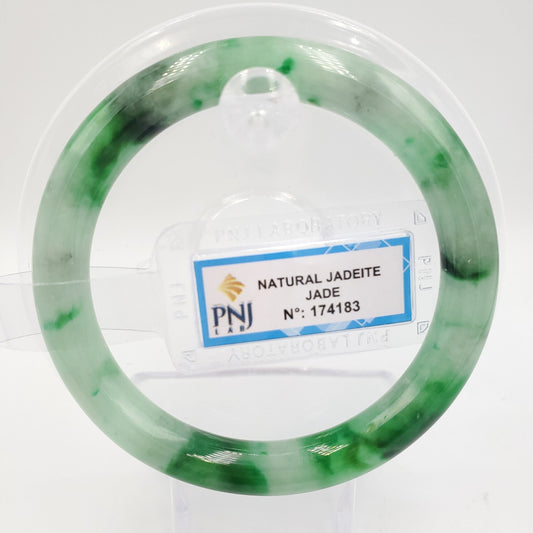 Yingmart 55mm PNJ174183 Certified Natural Color Green Natural Jadeite Jade Bangle Bracelet, Real Gemstone, Vintage Jewelry, Accessories