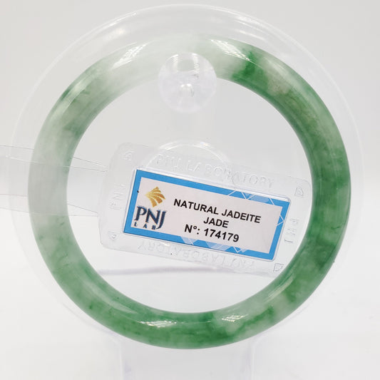 Yingmart 53mm PNJ174179 Certified Natural Color Green Natural Jadeite Jade Bangle Bracelet, Real Gemstone, Vintage Jewelry, Accessories