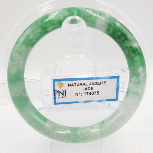 Yingmart 54mm PNJ174075 Certified Natural Color Green Natural Jadeite Jade Bangle Bracelet, Real Gemstone, Vintage Jewelry, Gift for her