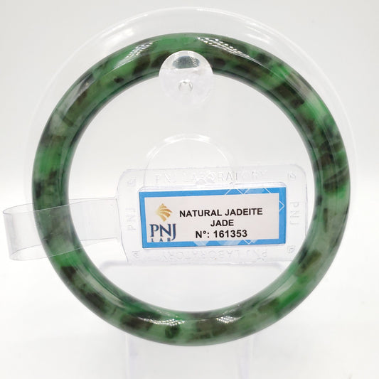 Yingmart 54mm - 61 mm PNJ Certified Natural Color Green Natural Jadeite Jade Bangle Bracelet, Real Gemstone, Vintage Jewelry