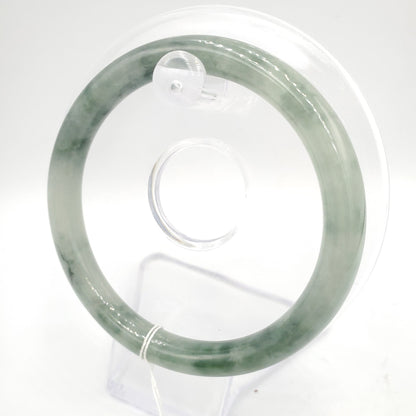 Yingmart 58mm Natural Green Jadeite Jade Round Shape Bangle Bracelet, Real Gemstone, Vintage Jewelry, Gift for her, Accessories