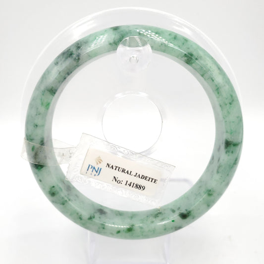 Yingmart 58mm Certified Genuine Green Natural Jadeite Jade Bangle Bracelet, Real Gemstone, Vintage Jewelry, PNJ141889