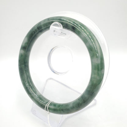 Yingmart 60mm Natural Green Jadeite Jade Bangle Bracelet, Real Gemstone, Vintage Jewelry, Gift for her, Accessories