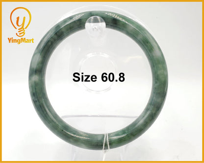 Yingmart 60mm Natural Green Jadeite Jade Bangle Bracelet, Real Gemstone, Vintage Jewelry, Gift for her, Accessories