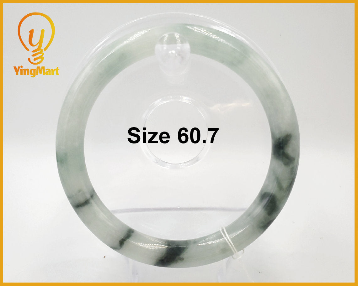 Yingmart 60mm Natural Green Jadeite Jade Bangle Bracelet, Real Gemstone, Vintage Jewelry, Gift for her, Accessories