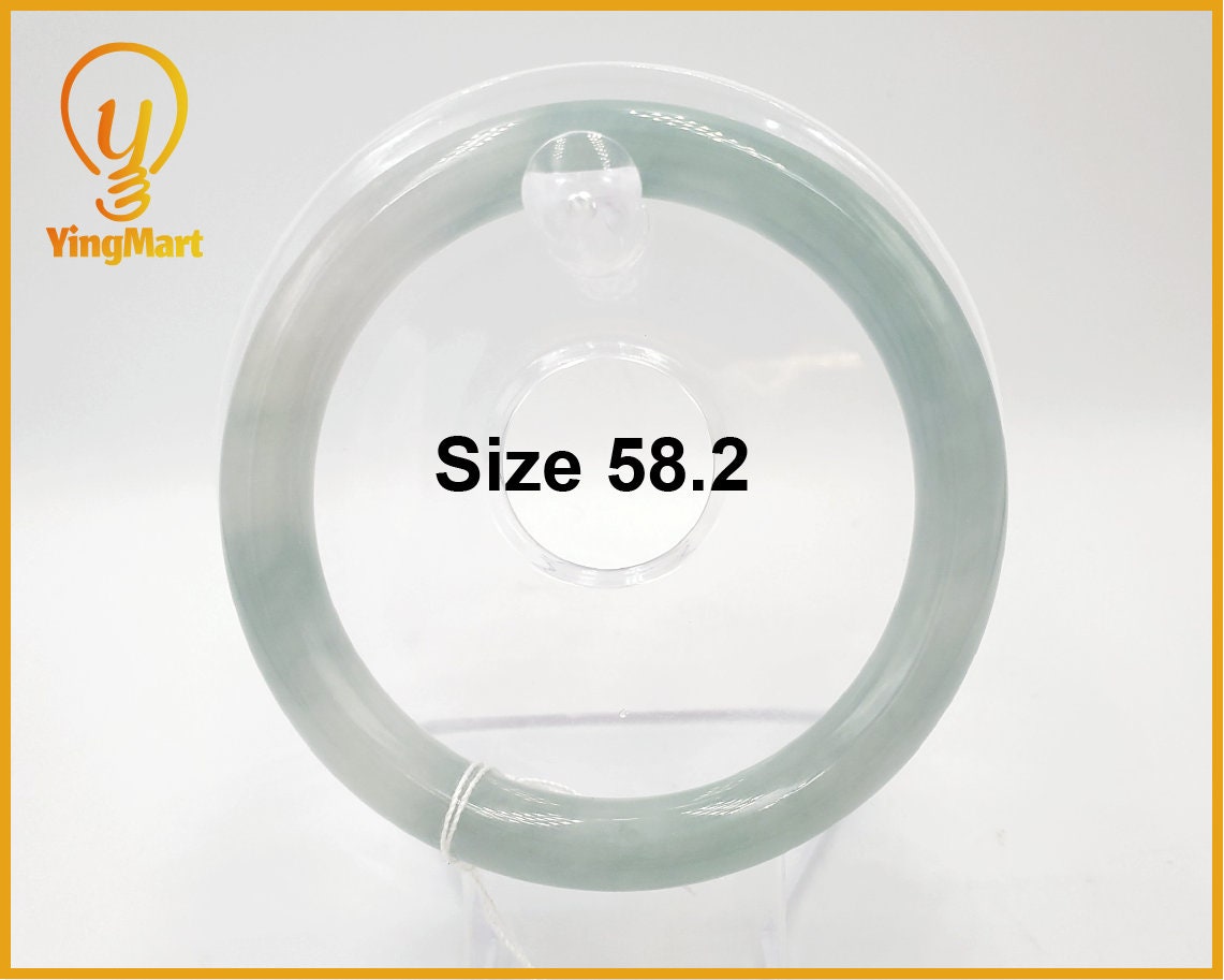 Yingmart 58mm Natural Green Jadeite Jade Bangle Bracelet, Real Gemstone, Vintage Jewelry, Gift for her, Accessories