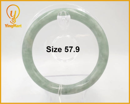 Yingmart 57mm Natural Green Jadeite Jade Bangle Bracelet, Real Gemstone, Vintage Jewelry, Gift for her, Accessories