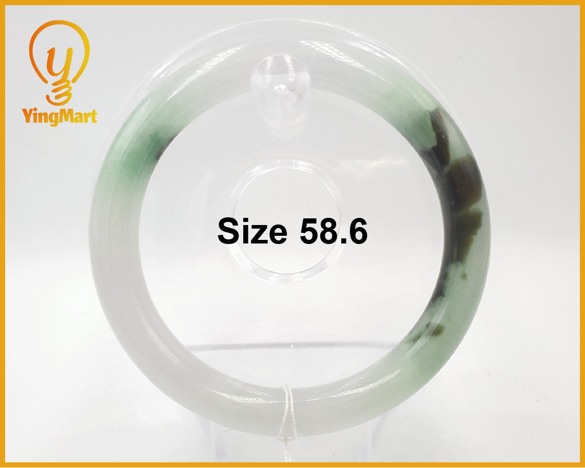 Yingmart 58mm Natural Green Jadeite Jade Bangle Bracelet, Real Gemstone, Vintage Jewelry, Gift for her, Accessories