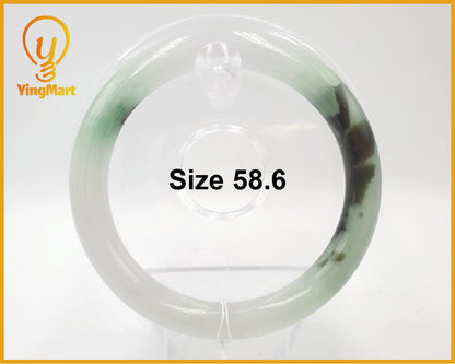 Yingmart 58mm Natural Green Jadeite Jade Bangle Bracelet, Real Gemstone, Vintage Jewelry, Gift for her, Accessories