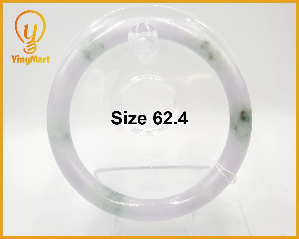 Yingmart 62mm Natural Jadeite Jade Bangle Bracelet, Real Gemstone, Vintage Jewelry, Gift for her, Accessories