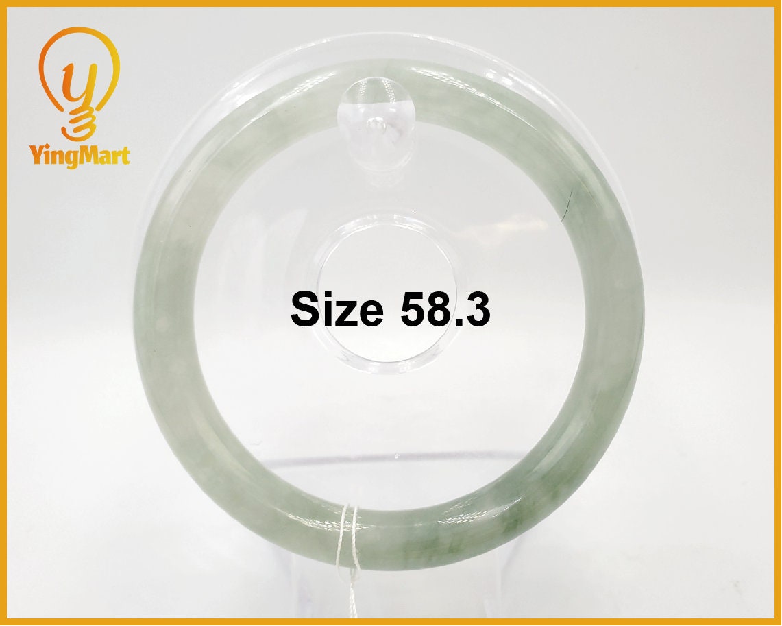 Yingmart 58mm Natural Green Jadeite Jade Bangle Bracelet, Real Gemstone, Vintage Jewelry, Gift for her, Accessories