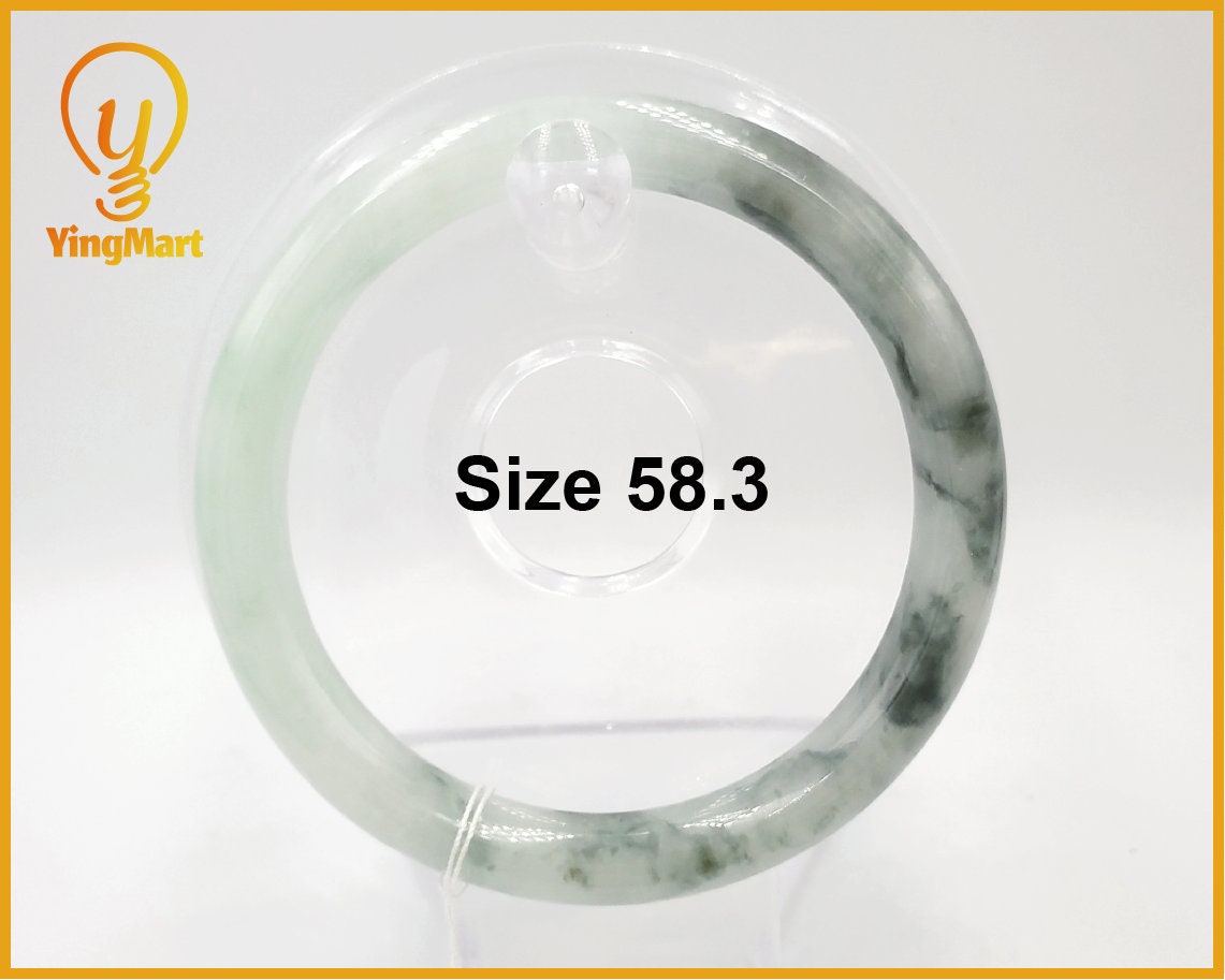 Yingmart 58mm Natural Jadeite Jade Bangle Bracelet, Real Gemstone, Vintage Jewelry, Gift for her, Accessories