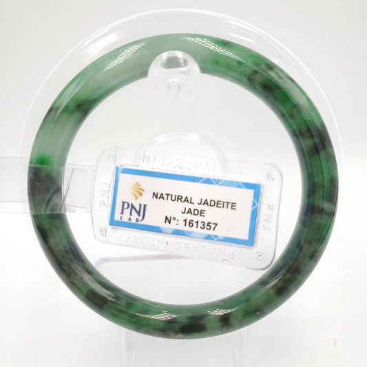 Yingmart 57mm PNJ161357 Certified Natural Color Green Natural Jadeite Jade Bangle Bracelet, Real Gemstone, Vintage Jewelry, PNJ161357