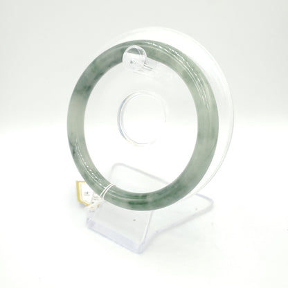 Yingmart 58mm Natural Green Jadeite Jade Round Shape Bangle Bracelet, Real Gemstone, Vintage Jewelry, Gift for her, Accessories