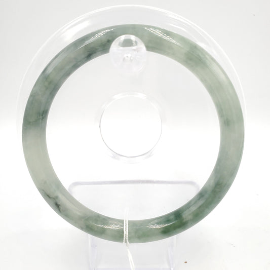 Yingmart 58mm Natural Green Jadeite Jade Round Shape Bangle Bracelet, Real Gemstone, Vintage Jewelry, Gift for her, Accessories