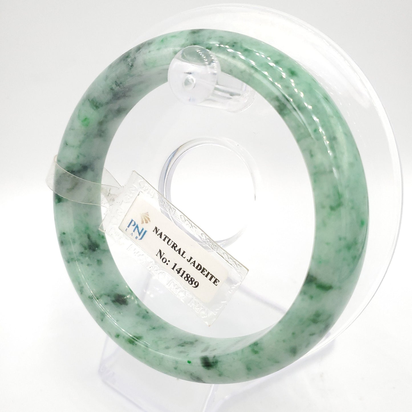 Yingmart 58mm Certified Genuine Green Natural Jadeite Jade Bangle Bracelet, Real Gemstone, Vintage Jewelry, PNJ141889