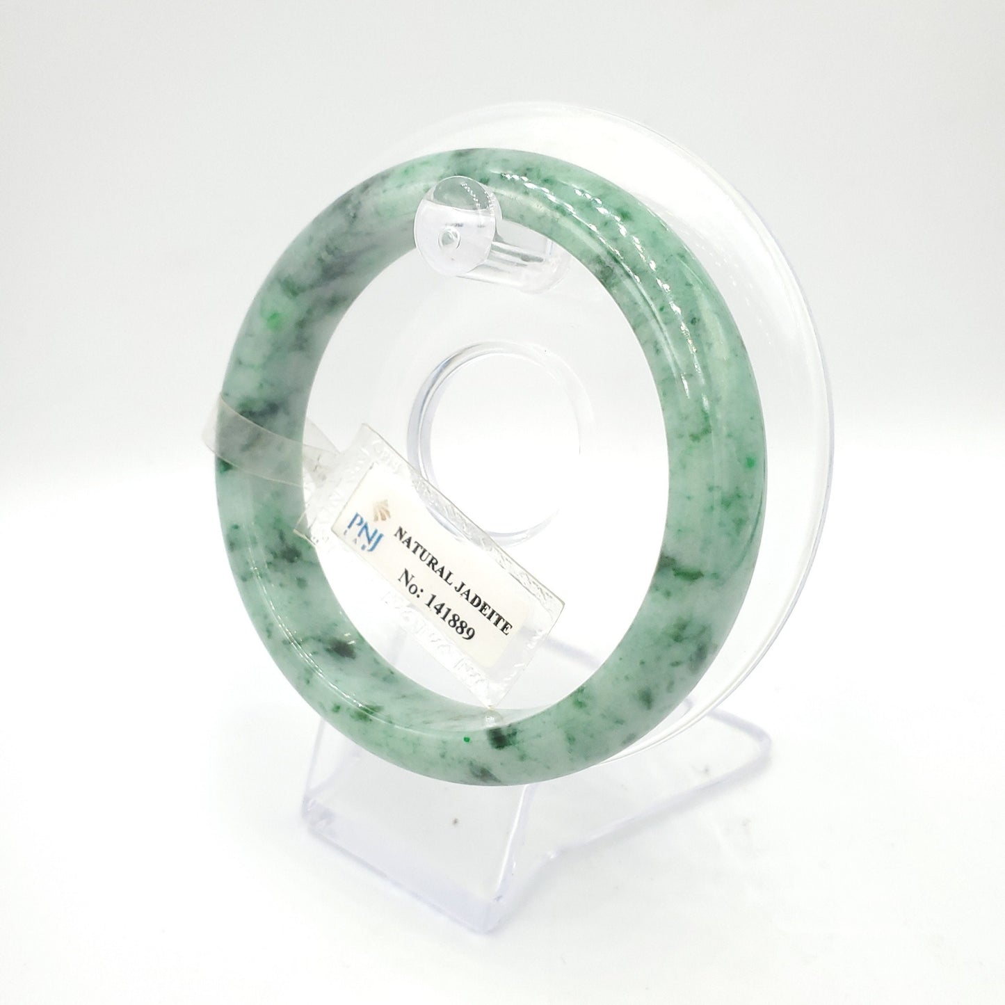 Yingmart 58mm Certified Genuine Green Natural Jadeite Jade Bangle Bracelet, Real Gemstone, Vintage Jewelry, PNJ141889