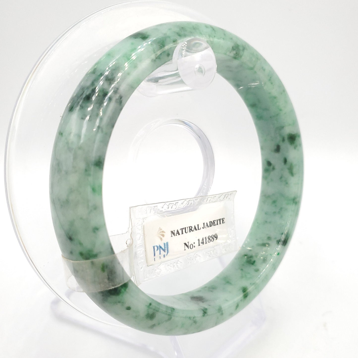 Yingmart 58mm Certified Genuine Green Natural Jadeite Jade Bangle Bracelet, Real Gemstone, Vintage Jewelry, PNJ141889