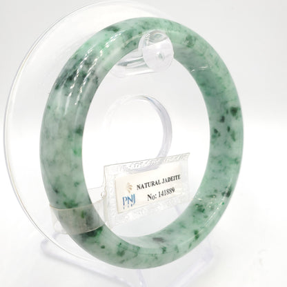 Yingmart 58mm Certified Genuine Green Natural Jadeite Jade Bangle Bracelet, Real Gemstone, Vintage Jewelry, PNJ141889