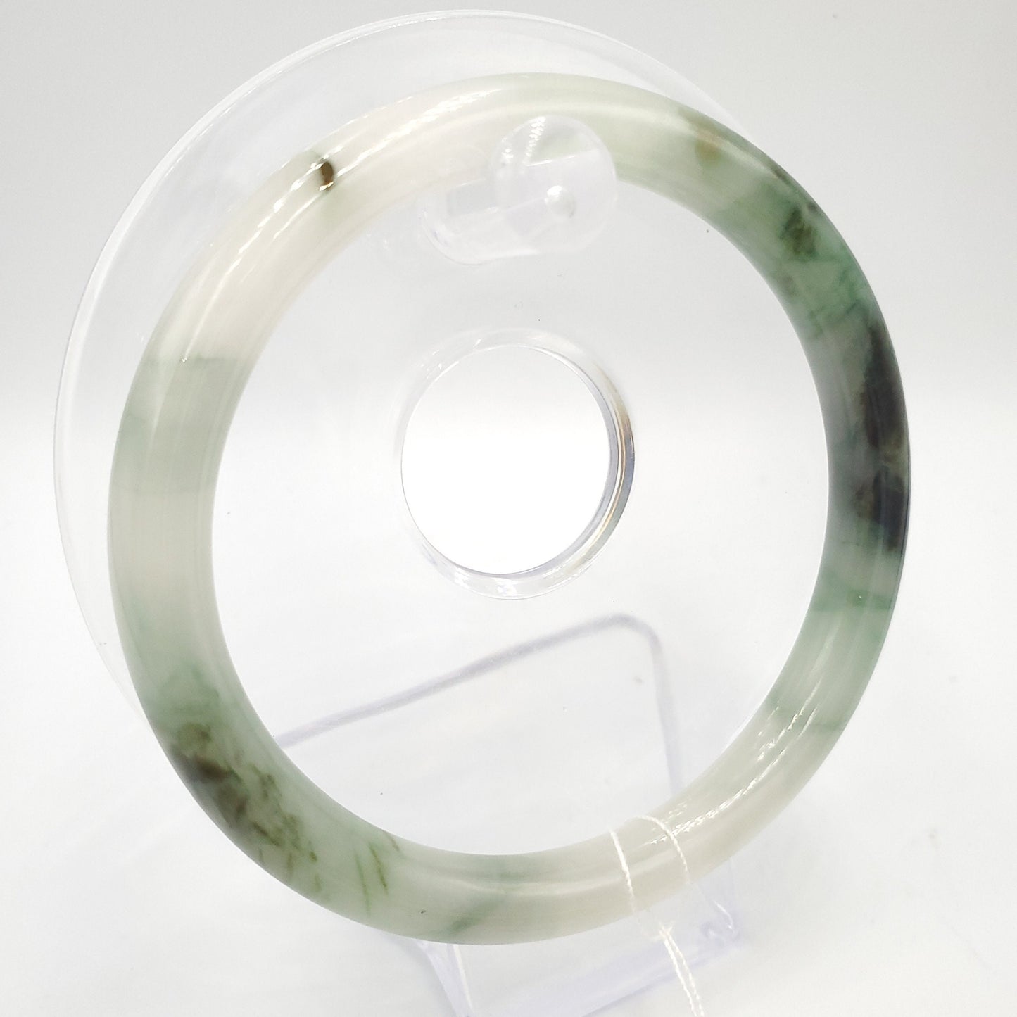 Yingmart 63mm Natural Green Jadeite Jade Bangle Bracelet, Real Gemstone, Vintage Jewelry, Gift for her, Accessories