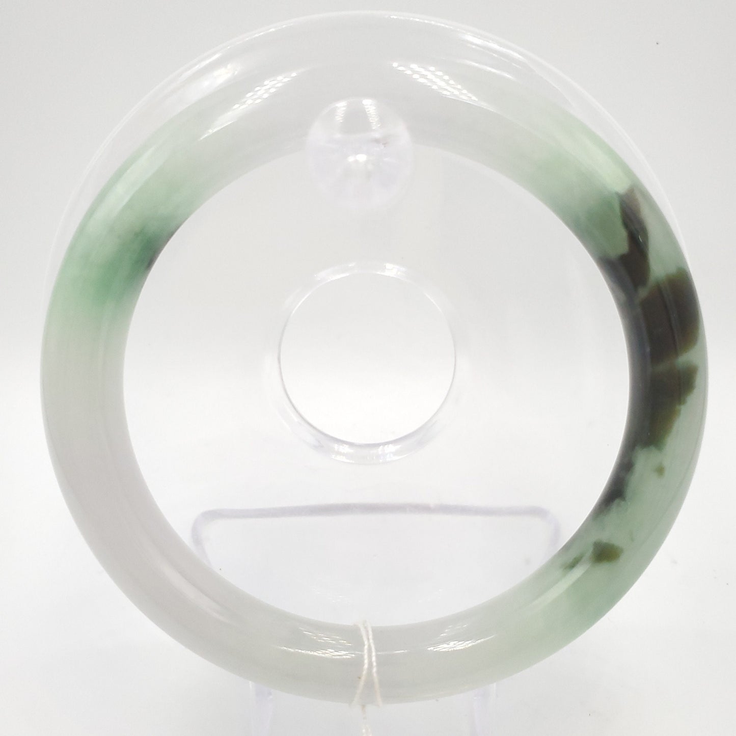 Yingmart 58mm Natural Green Jadeite Jade Bangle Bracelet, Real Gemstone, Vintage Jewelry, Gift for her, Accessories