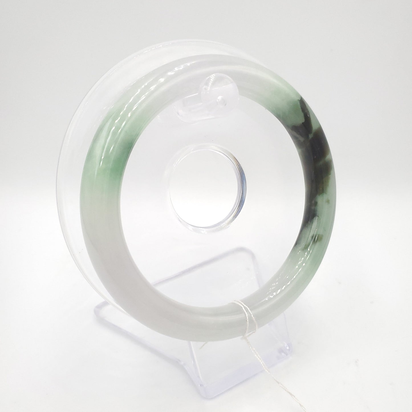 Yingmart 58mm Natural Green Jadeite Jade Bangle Bracelet, Real Gemstone, Vintage Jewelry, Gift for her, Accessories