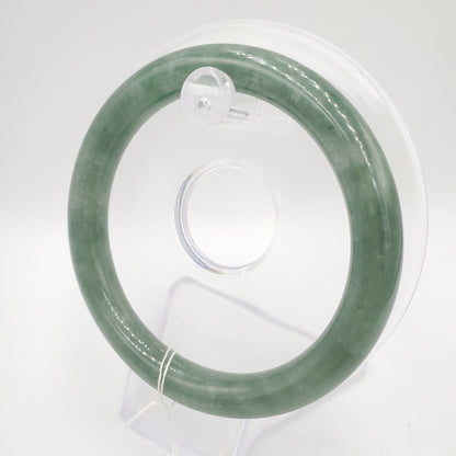 Yingmart 57mm Natural Green Jadeite Jade Bangle Bracelet, Real Gemstone, Vintage Jewelry, Gift for her, Accessories