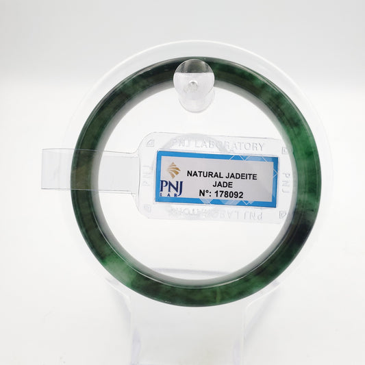 Yingmart 55mm Certified Natural Color Flat Square Green Natural Jadeite Jade Bangle Bracelets, Real Gemstone Bracelet, Vintage Jewelry