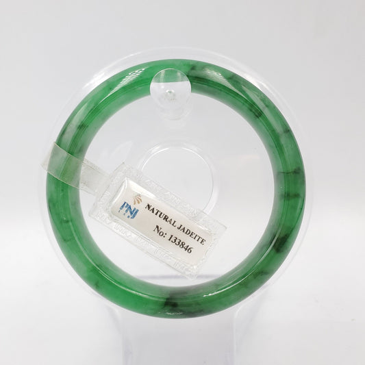 Yingmart 54mm Certified Natural Color Thick Green Natural Jadeite Jade Bangle Bracelets, Real Gemstone Bracelet, Vintage Jewelry