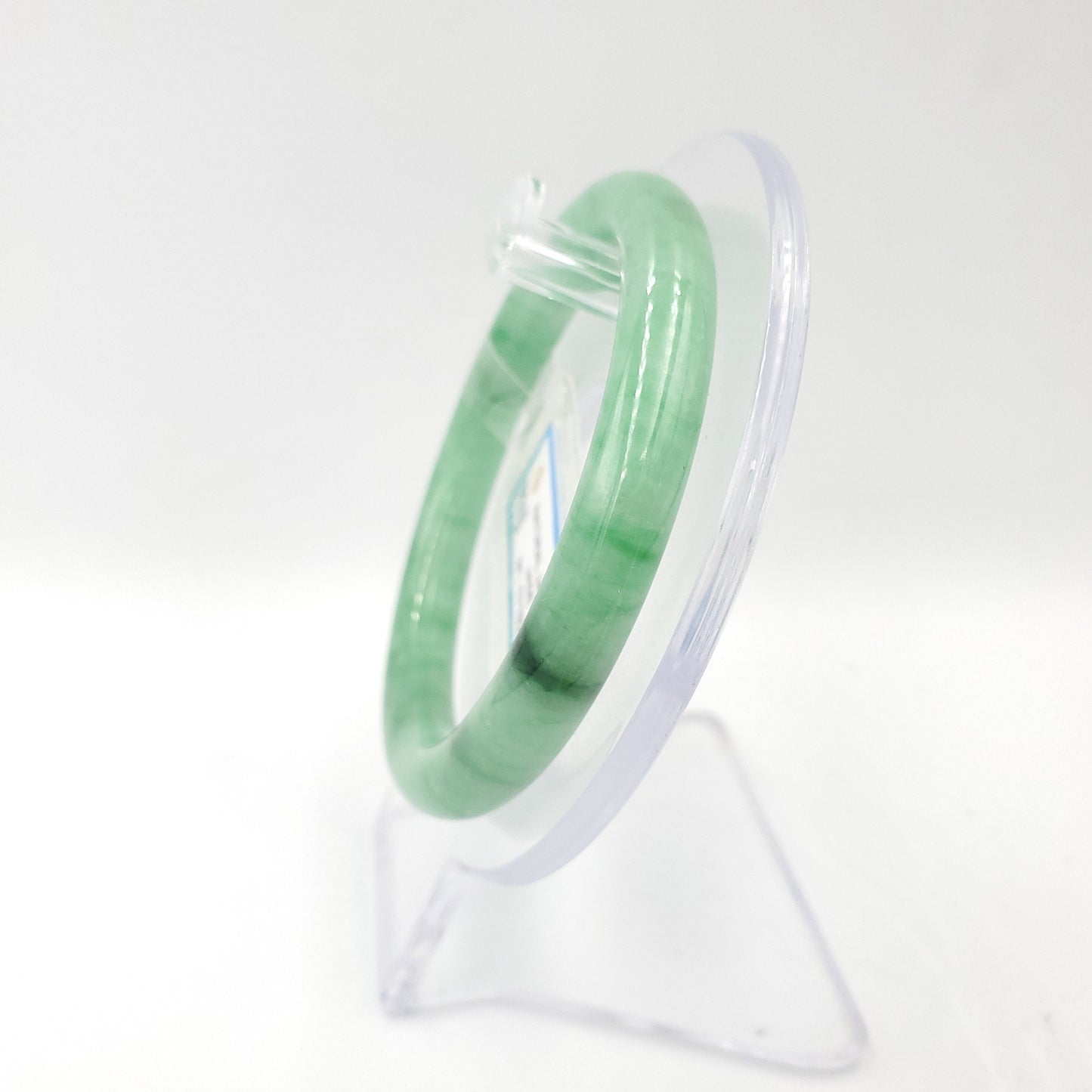 Yingmart 54mm PNJ171821 Certified Genuine Green Natural Jadeite Jade Bangle Bracelet, Real Gemstone, Vintage Jewelry, Accessories