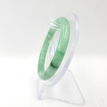 Yingmart 54mm PNJ171821 Certified Genuine Green Natural Jadeite Jade Bangle Bracelet, Real Gemstone, Vintage Jewelry, Accessories