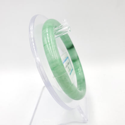 Yingmart 54mm PNJ171821 Certified Genuine Green Natural Jadeite Jade Bangle Bracelet, Real Gemstone, Vintage Jewelry, Accessories