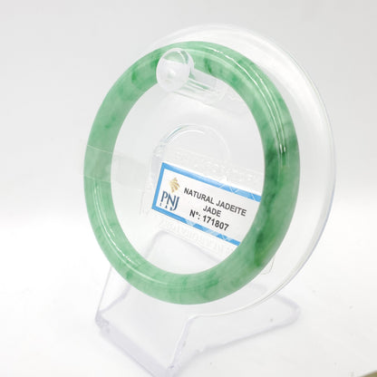 Yingmart 54mm PNJ171807 Certified Genuine Green Natural Jadeite Jade Bangle Bracelet, Real Gemstone, Vintage Jewelry, Accessories