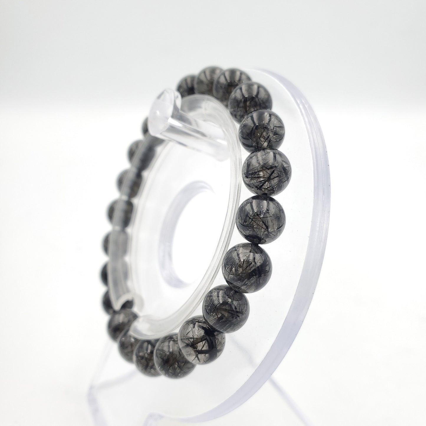 Yingmart Black Rutilated Quartz Chain/Beaded Bracelet, Real Gemstone, Vintage Jewelry, Accessories, Gift for her