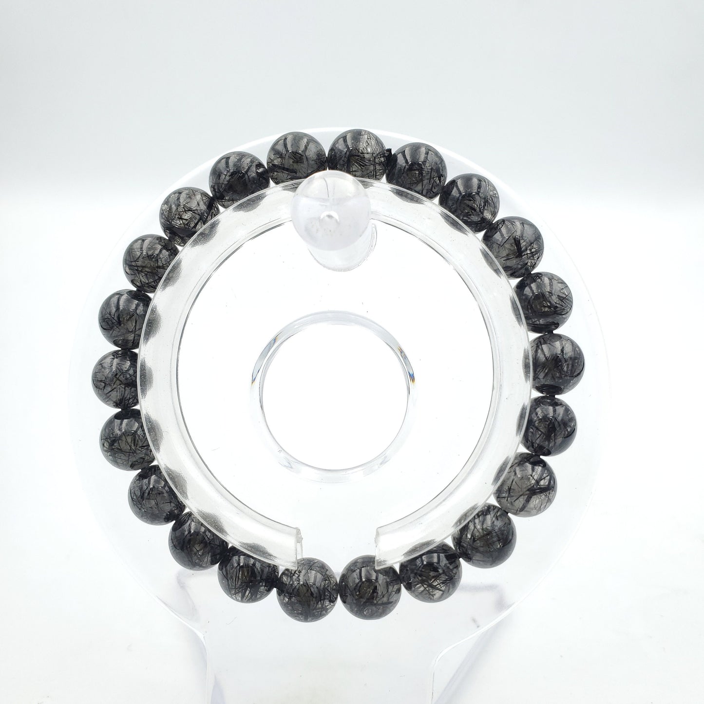 Yingmart Black Rutilated Quartz Chain/Beaded Bracelet, Real Gemstone, Vintage Jewelry, Accessories, Gift for her