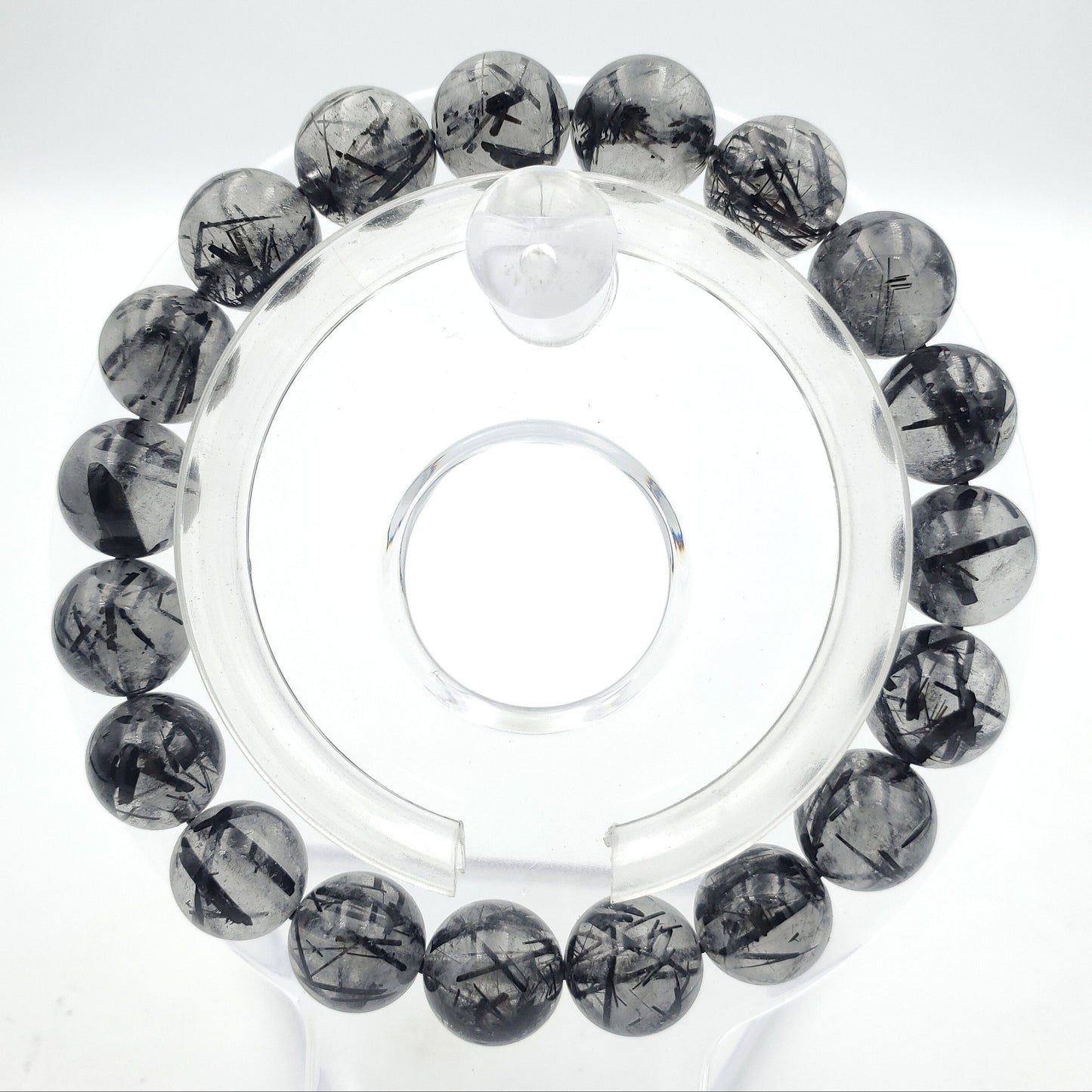 Yingmart Black Rutilated Quartz Chain/Beaded Bracelet, Real Gemstone, Vintage Jewelry, Accessories, Gift for her