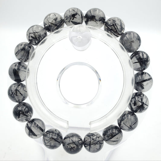 Yingmart Black Rutilated Quartz Chain/Beaded Bracelet, Real Gemstone, Vintage Jewelry, Accessories, Gift for her