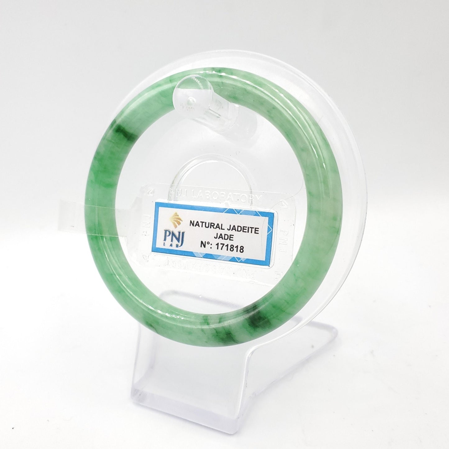 Yingmart 55mm PNJ Certified Genuine Green Natural Jadeite Jade Bangle Bracelet, Real Gemstone, Vintage Jewelry, Accessories