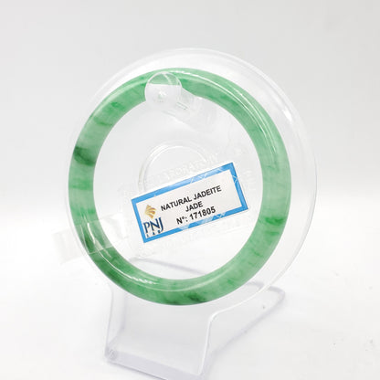 Yingmart 54mm PNJ Certified Genuine Green Natural Jadeite Jade Bangle Bracelet, Real Gemstone, Vintage Jewelry, Accessories