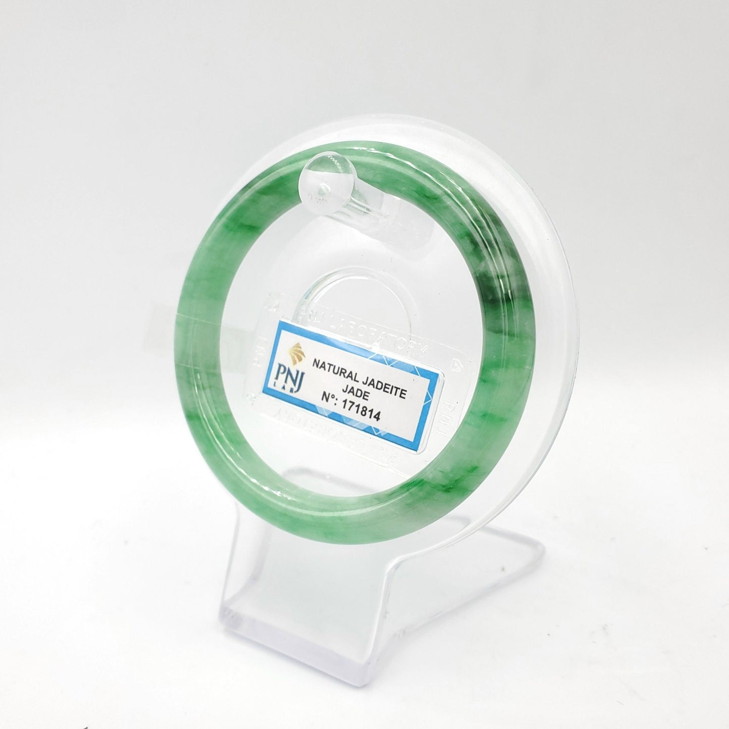 Yingmart 54mm PNJ171814 Certified Genuine Green Natural Jadeite Jade Bangle Bracelet, Real Gemstone, Vintage Jewelry, Accessories