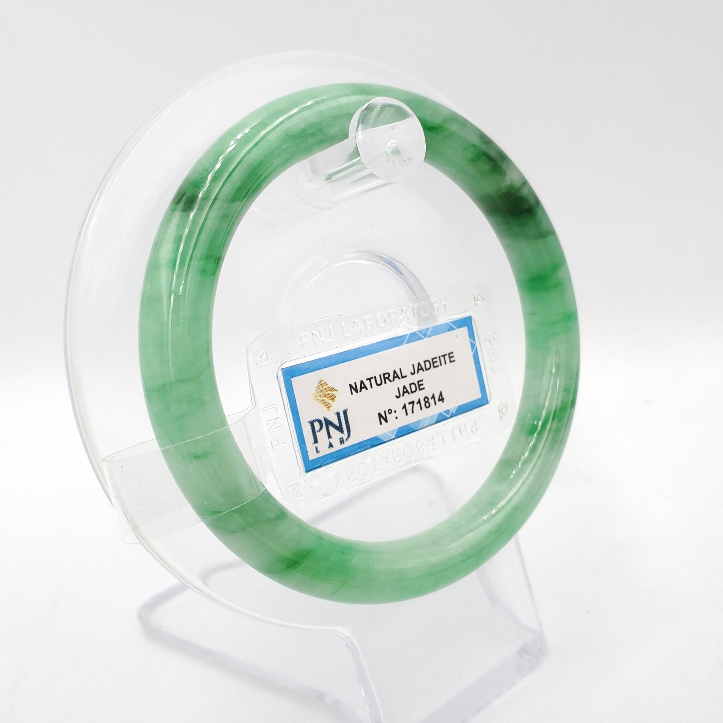 Yingmart 54mm PNJ171814 Certified Genuine Green Natural Jadeite Jade Bangle Bracelet, Real Gemstone, Vintage Jewelry, Accessories