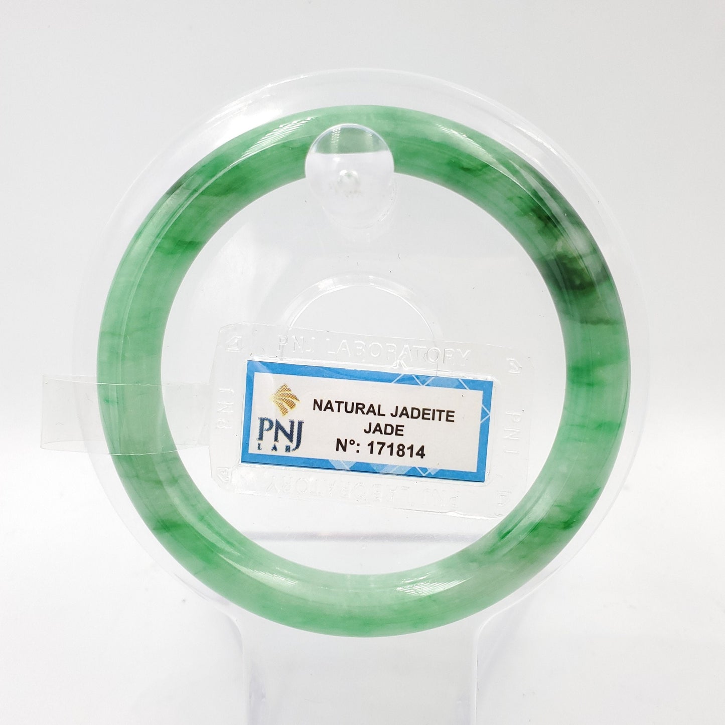 Yingmart 54mm PNJ171814 Certified Genuine Green Natural Jadeite Jade Bangle Bracelet, Real Gemstone, Vintage Jewelry, Accessories