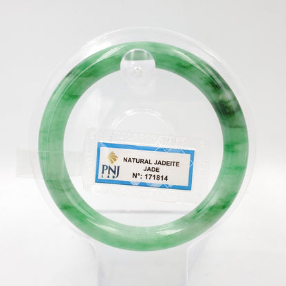 Yingmart 54mm PNJ171814 Certified Genuine Green Natural Jadeite Jade Bangle Bracelet, Real Gemstone, Vintage Jewelry, Accessories