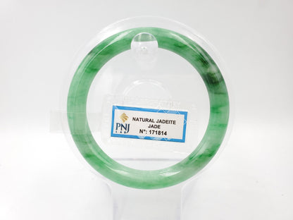 Yingmart 54mm PNJ171814 Certified Genuine Green Natural Jadeite Jade Bangle Bracelet, Real Gemstone, Vintage Jewelry, Accessories